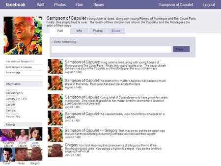 facebook Wall Photos Flair Boxes Sampson of Capulet Logout