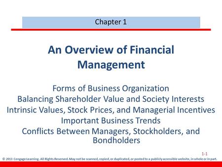 © 2013 Cengage Learning. All Rights Reserved. May not be scanned, copied, or duplicated, or posted to a publicly accessible website, in whole or in part.