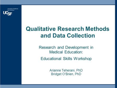 Qualitative Research Methods and Data Collection