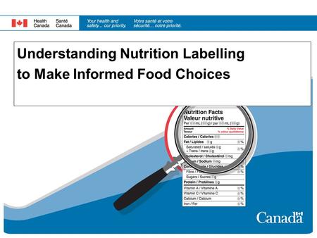 Understanding Nutrition Labelling to Make Informed Food Choices.