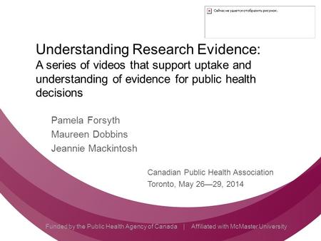 Follow  Understanding Research Evidence: A series of videos that support uptake and understanding of evidence for public health.