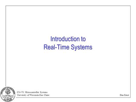 Introduction to Real-Time Systems