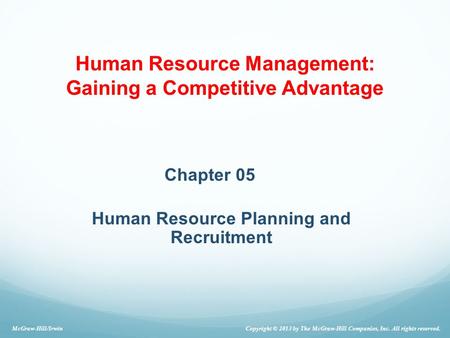 Human Resource Management: Gaining a Competitive Advantage