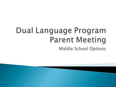 Middle School Options.  Math  Science  Social Studies  English  Reading  PE / Athletics  1 semester of Computer Technology  1 ½ electives.