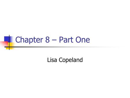 Chapter 8 – Part One Lisa Copeland. Volunteerism Having volunteers is a key factor to running a successful nonprofit organization. “Volunteerism helps.