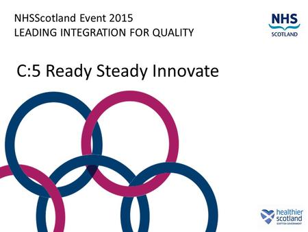 NHSScotland Event 2015 LEADING INTEGRATION FOR QUALITY C:5 Ready Steady Innovate.