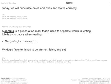 DataWORKS Educational Research (800) 495-1550  ©2011 All rights reserved. Comments? 3rd Grade Writing Conventions.