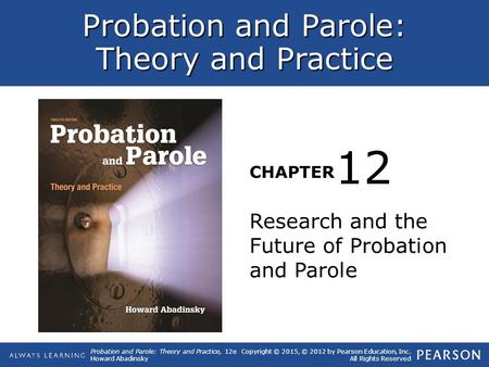 12 Research and the Future of Probation and Parole.