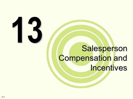 Salesperson Compensation and Incentives