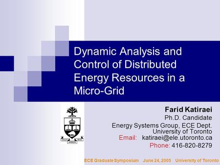 Farid Katiraei Ph.D. Candidate