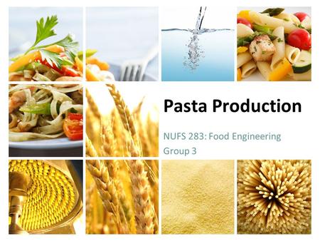 Pasta Production NUFS 283: Food Engineering Group 3.