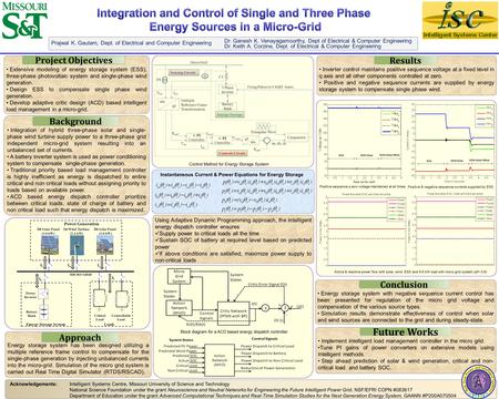 Prajwal K. Gautam, Dept. of Electrical and Computer Engineering Dr. Ganesh K. Venayagamoorthy, Dept of Electrical & Computer Engineering Dr. Keith A. Corzine,