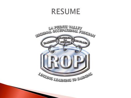  Role of the Resume  Types of Resumes  Resume Formats  Resume Sections  Additional Documentation  Miscellaneous Tips.