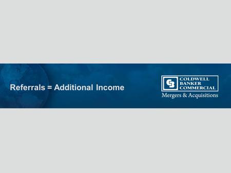 Referrals = Additional Income. A rookie agent in Coldwell Banker Commercial’s Salt Lake City office knew his father-in-law was considering selling his.