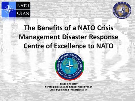 Doctrine & Concept Educational & Training Consultation Experimentation Research & Development Analysis Lessons Learned Best Practices.