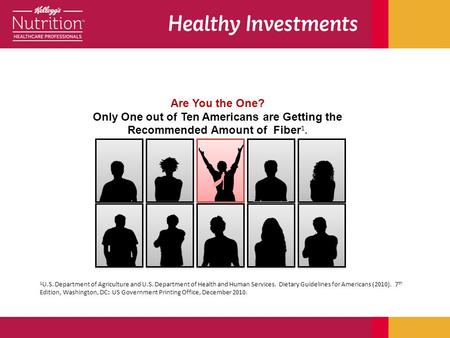 Are You the One? Only One out of Ten Americans are Getting the Recommended Amount of Fiber 1. 1 U.S. Department of Agriculture and U.S. Department of Health.