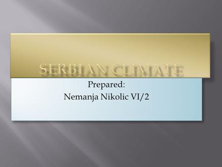 Prepared: Nemanja Nikolic VI/2 Prepared: Nemanja Nikolic VI/2.