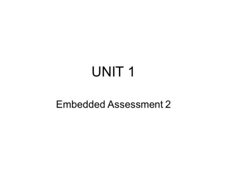 UNIT 1 Embedded Assessment 2. Task Write an Expository ESSAY that Describes yourself by Explaining 1 important way you have changed.