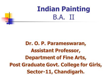 Department of Fine Arts, Post Graduate Govt. College for Girls,