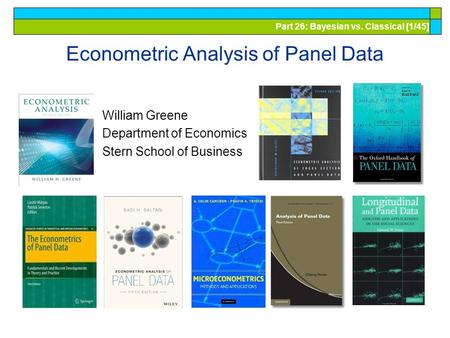 Econometric Analysis of Panel Data