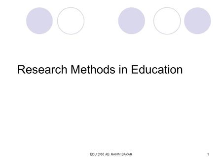 Research Methods in Education