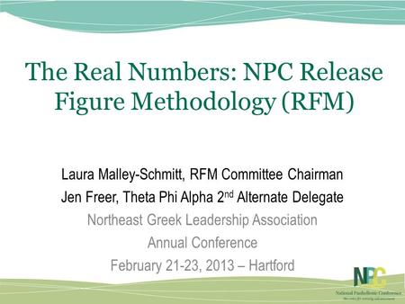 The Real Numbers: NPC Release Figure Methodology (RFM)