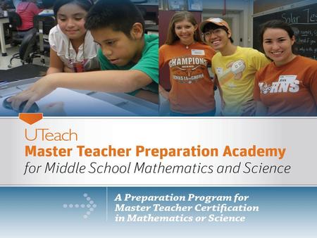 UT Austin Structure Masters Degrees and Master Teacher Certification.