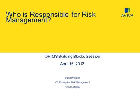 Who is Responsible for Risk Management?