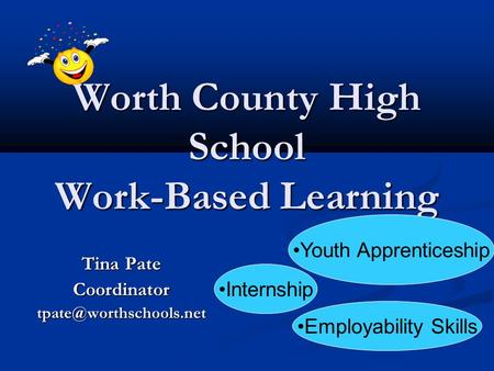 Worth County High School Work-Based Learning Tina Pate Internship Youth Apprenticeship Employability Skills.