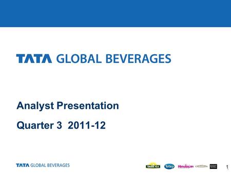 1 1 Analyst Presentation Quarter 3 2011-12. 2 Agenda Financial highlights Macro Environment Operating performance Financial review.