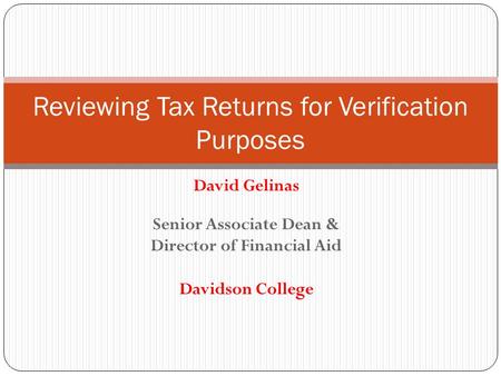 Reviewing Tax Returns for Verification Purposes