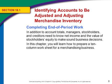 SECTION 18.1 The Ten-Column Work Sheet