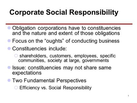 Corporate Social Responsibility