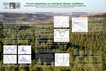 Ecosystem response to rain events and the onset of the winter. Rain episodes in Yatir are short following by long periods with no rain. Occasionally during.