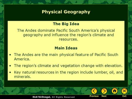 Physical Geography The Big Idea