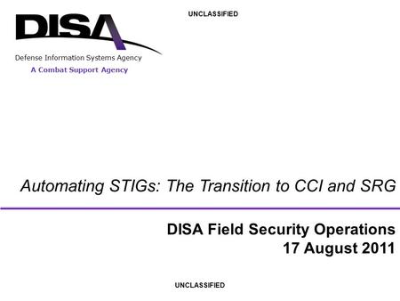 Automating STIGs: The Transition to CCI and SRG