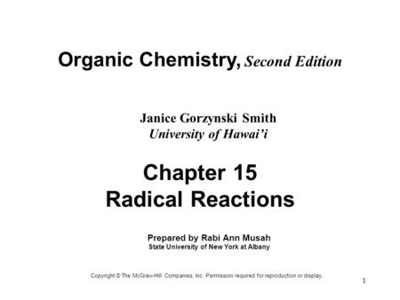 Chapter 15 Radical Reactions