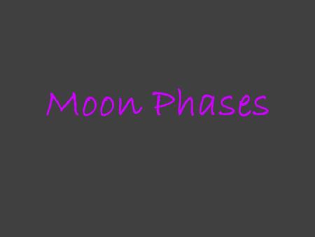 Moon Phases.