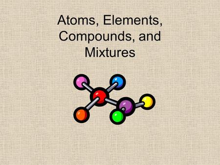 Atoms, Elements, Compounds, and Mixtures. Structure of the Atom  Atoms are the smallest particles into which matter can be divided and still maintain.