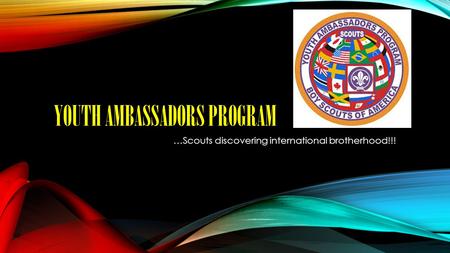 YOUTH AMBASSADORS PROGRAM …Scouts discovering international brotherhood!!!