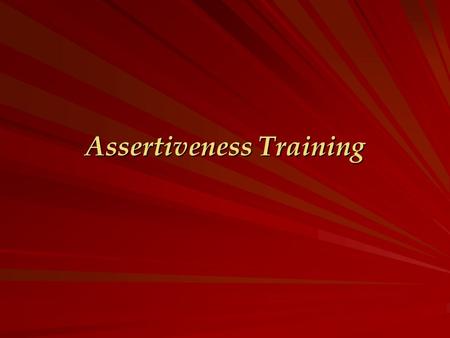 Assertiveness Training