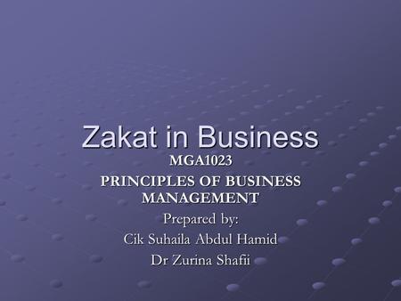 PRINCIPLES OF BUSINESS MANAGEMENT