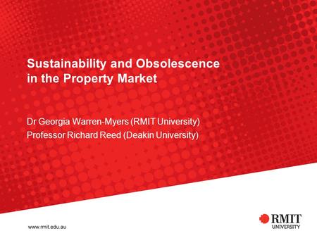 Sustainability and Obsolescence in the Property Market