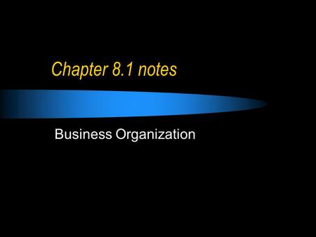 Business Organization