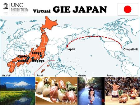 Kyoto Nagoya Tokyo Osaka Virtual GIE JAPAN Mt. Fuji Sushi Geisha Sumo Japan Chapel Hill.