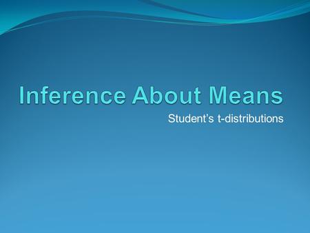 Student’s t-distributions. Student’s t-Model: Family of distributions similar to the Normal model but changes based on degrees-of- freedom. Degrees-of-freedom.