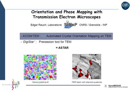 Orientation and Phase Mapping with Transmission Electron Microscopes