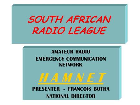 SOUTH AFRICAN RADIO LEAGUE