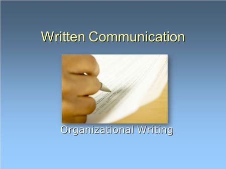 Written Communication