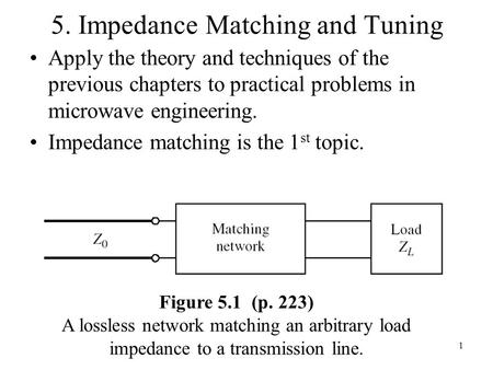 5. Impedance Matching and Tuning